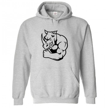 Rhino with Horns Unisex Novelty Kids and Adults Pullover Hoodie